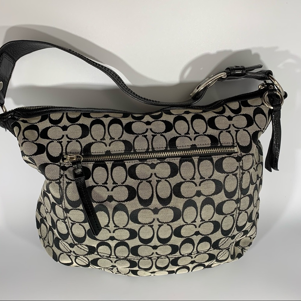 COACH Black Signature Canvas Bag